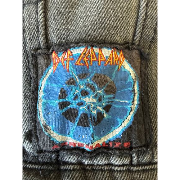Junk Food Def Leppard 80’s Rock Vintage Oversized Hysteria Jean Jacket Black XL - Picture 10 of 11